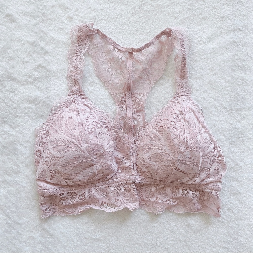 pink lace racerback
